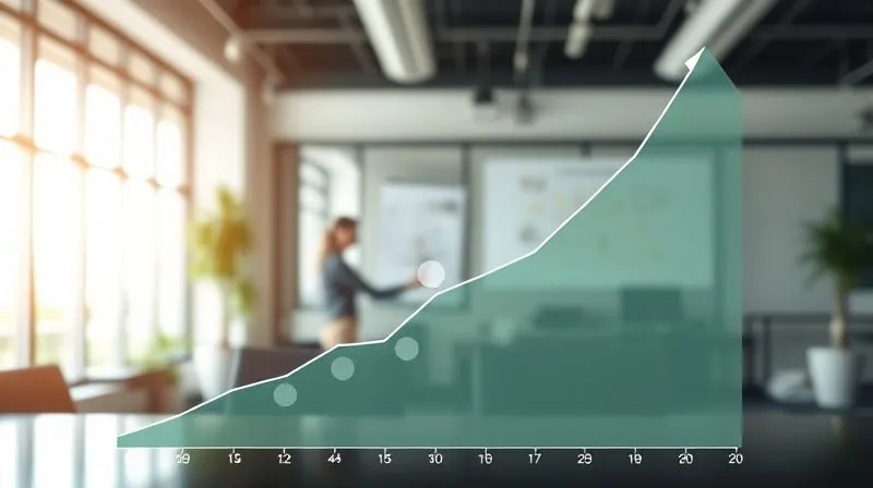 A photorealistic image of a growth chart with a clear upward trajectory, overlaid with subtle, transparent circles representing equity shares, demonstrating controlled and strategic allocation. The background is a modern, collaborative office space, cinematic lighting, sharp focus on the chart, depth of field blurring the office.