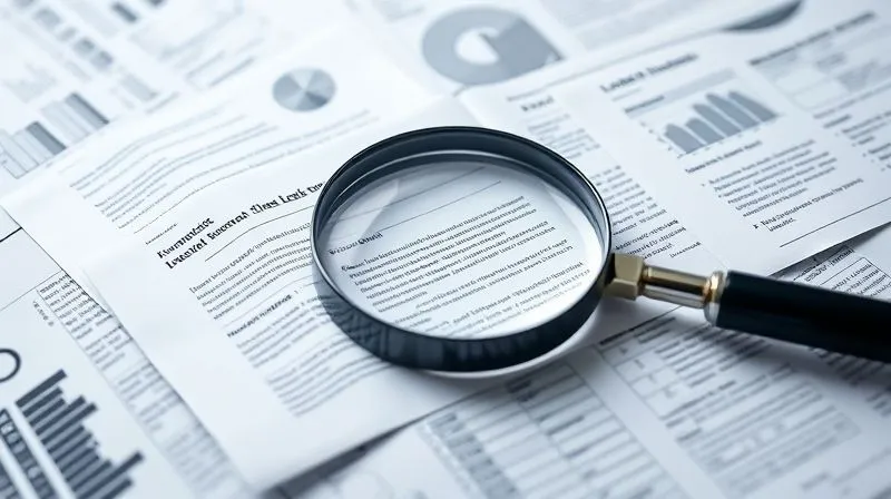 A photorealistic abstract representation of complex legal documents and digital data flowing together, with a magnifying glass hovering over key sections, surrounded by a subtle glow, conveying scrutiny and intricate detail in legal compliance. Professional, 8K, cinematic lighting, sharp focus.
