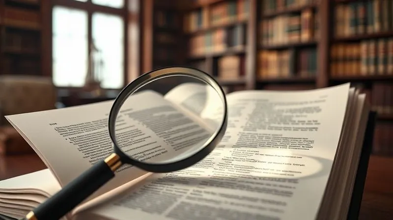 A photorealistic, professional photography shot of an open, complex legal document, possibly a legislative bill, with sections highlighted by a focused beam of light. A magnifying glass hovers over intricate text, symbolizing meticulous examination. Cinematic lighting, sharp focus on the document, depth of field blurring a legal library in the background. 8K hyper-detailed, shot on a high-end DSLR.