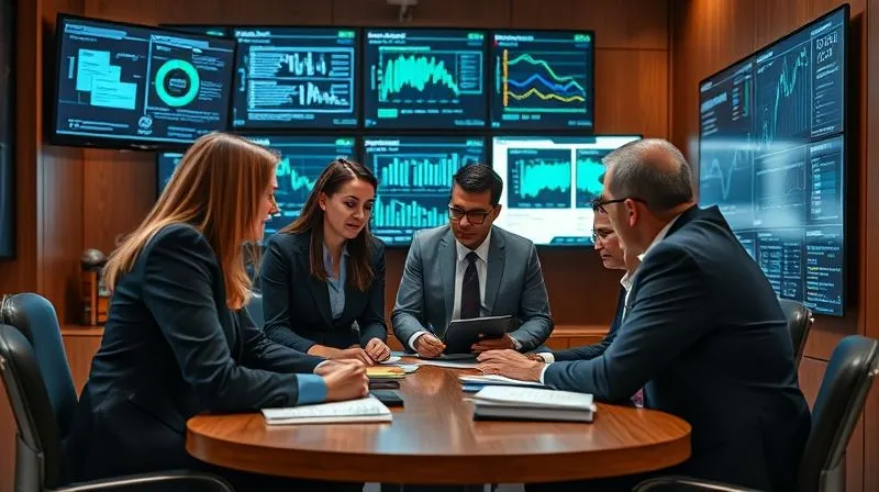 A photorealistic image of a legal team collaborating intensely, surrounded by binders and digital screens displaying complex data, strategizing their appeal against a government agency. The atmosphere is determined and focused. Professional photography, 8K, cinematic lighting, sharp focus, depth of field, shot on a high-end DSLR.