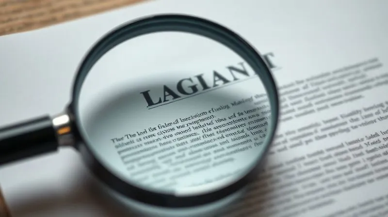 A photorealistic image of a magnifying glass hovering over a section of a blurred legal document, symbolizing detailed scrutiny and careful review, 8K, cinematic lighting, sharp focus, depth of field, shot on a high-end DSLR.
