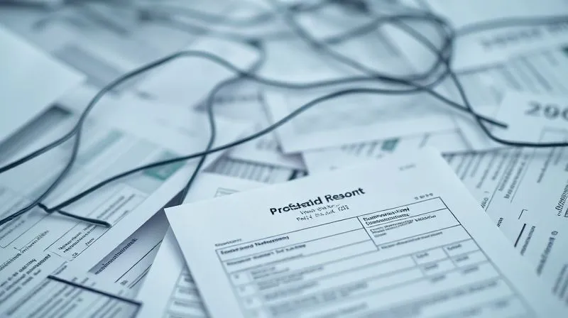 A photorealistic image of a complex web of international financial documents and forms, visually representing the intricate nature of foreign income reporting. The documents are slightly blurred in the background, with a sharp focus on a specific tax form in the foreground. Professional photography, 8K, cinematic lighting, sharp focus, depth of field, shot on a high-end DSLR.