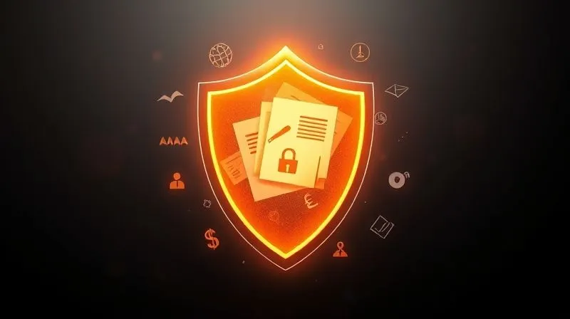 A photorealistic image of a protective shield with various legal documents and financial symbols intertwined within it, representing asset protection strategies. The shield is glowing with a soft, warm light, suggesting security and peace. Cinematic lighting, sharp focus, depth of field, 8K hyper-detailed, professional photography.