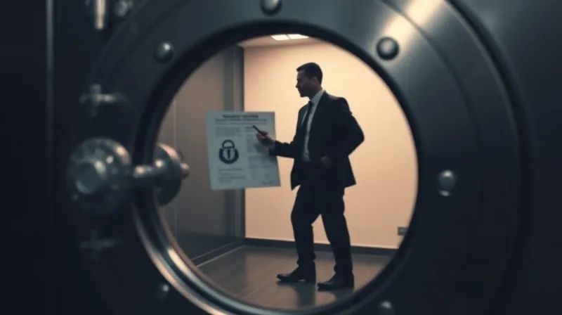 A photorealistic image of a secure, modern vault door with a subtle reflection of legal documents and a sports agent's silhouette, symbolizing robust insurance protection. Cinematic lighting, sharp focus, depth of field, 8K hyper-detailed, shot on a high-end DSLR, professional photography.