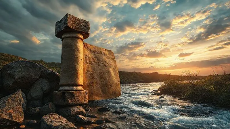 A photorealistic image of a weathered, ancient scroll representing a fixed constitution, juxtaposed with a dynamic, flowing river representing evolving societal norms, both under a dramatic sky. Cinematic lighting, 8K, sharp focus, depth of field.