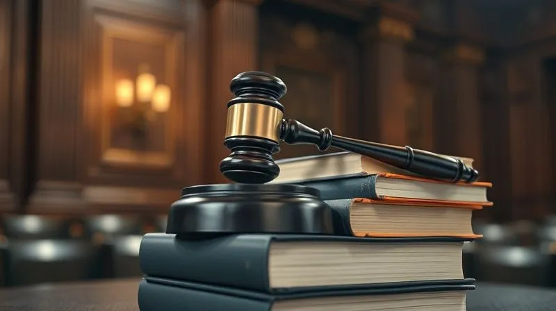 A gavel resting on a stack of law books in a courtroom setting, with soft, ambient lighting, symbolizing the potential for judicial review and legal recourse, photorealistic, professional photography, 8K, cinematic lighting, sharp focus, depth of field.