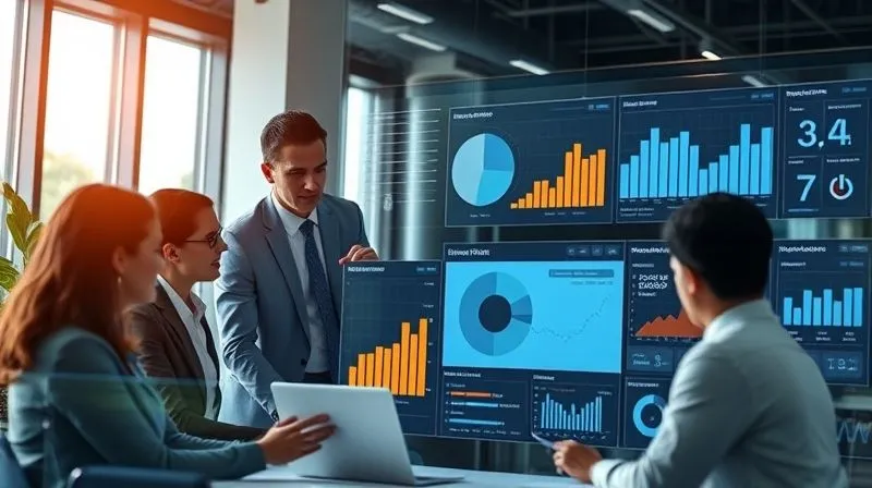 A photorealistic image of a diverse business team in a modern office, collaboratively reviewing a complex digital dashboard displaying compliance metrics and advertising campaign performance, symbolizing proactive risk management. Professional photography, 8K, cinematic lighting, sharp focus, depth of field, shot on a high-end DSLR.