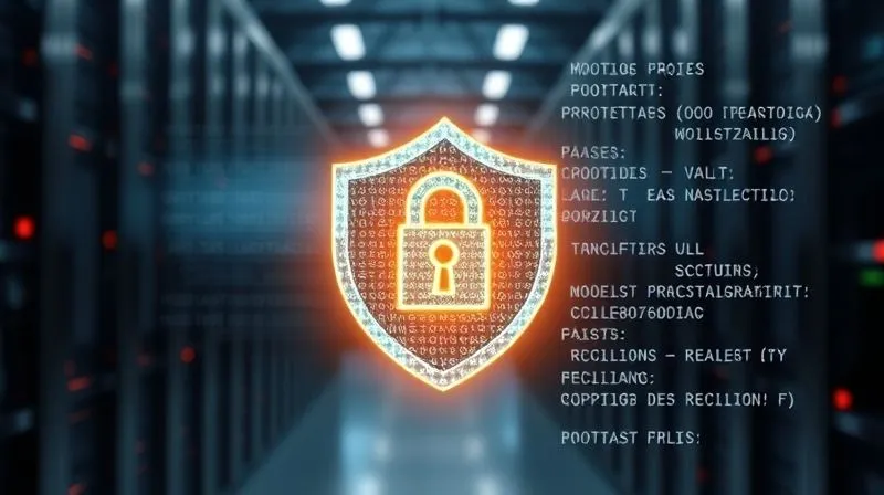 A photorealistic, professional photography, 8K image of a complex, glowing smart contract code overlaying a secure digital vault icon, symbolizing advanced digital protection for intellectual property. Cinematic lighting, sharp focus on the code and icon, depth of field blurring a futuristic, secure data center background. The scene conveys robust, cutting-edge security.