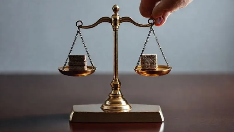 A legal scale perfectly balanced, with a single hand carefully placing a small item on one side, symbolizing the delicate legal balance and precision required for unilateral implementation, photorealistic, professional photography, 8K, cinematic lighting, sharp focus, depth of field, shot on a high-end DSLR.