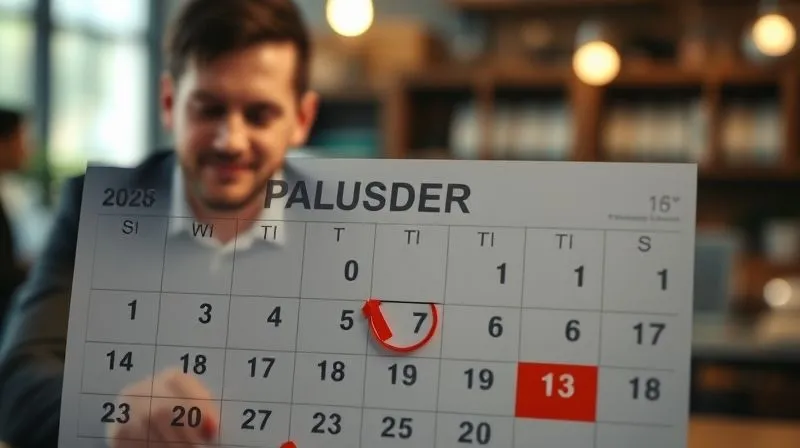 A photorealistic image of a calendar showing a 'pause' or 'hold' symbol over several months, with a business owner looking relieved but determined in the background, suggesting a temporary reprieve and a chance to strategize. Cinematic lighting, sharp focus on the calendar, depth of field. 8K, professional photography, shot on a high-end DSLR.