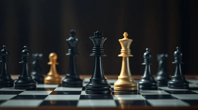 A photorealistic image of a legal chessboard, with a single, highly detailed black rook strategically positioned to block a white queen, symbolizing a preventative legal maneuver. The scene is bathed in dramatic, low-key cinematic lighting, sharp focus on the chess pieces, depth of field blurring the background, 8K hyper-detailed.