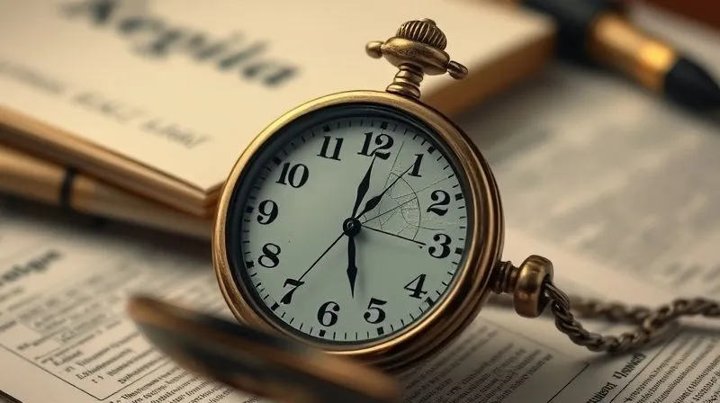 A photorealistic image of a vintage pocket watch with a cracked glass face, its hands rapidly approaching the 12 o'clock mark, symbolizing a rapidly expiring deadline. The background is slightly blurred with legal documents, cinematic lighting, sharp focus on the watch, depth of field, 8K hyper-detailed, professional photography, shot on a high-end DSLR.