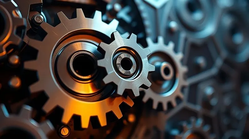 A photorealistic, professional photography, 8K image of intricate gears meshing perfectly, symbolizing robust and interconnected security protocols. The gears are made of polished steel, with subtle reflections of digital data. Cinematic lighting highlights the precision, sharp focus on the gears, depth of field blurring a complex network diagram. Shot on a high-end DSLR.