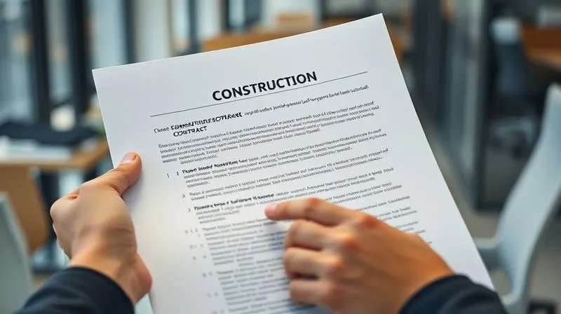 Photorealistic, professional photography, 8K, cinematic lighting, sharp focus, depth of field, shot on a high-end DSLR, a close-up of a hand holding a detailed construction contract, with another hand pointing to a clause about 'performance bonds' and 'subcontractor default', set against a blurred background of a modern office, conveying legal diligence and strategic planning.
